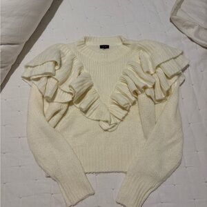 Chic Cream Ruffle Sweater